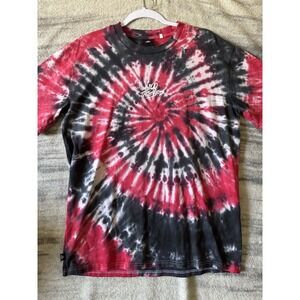 100 Thieves Jam Red Tye Dye Black Men's T-Shirt Size L Large